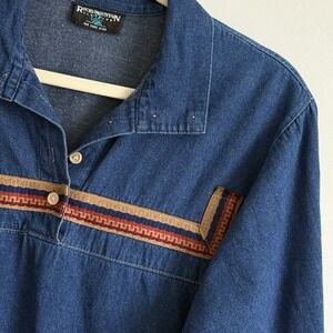 VTG Rocky Mountain Denim shirt Women M Southwestern Retro‎